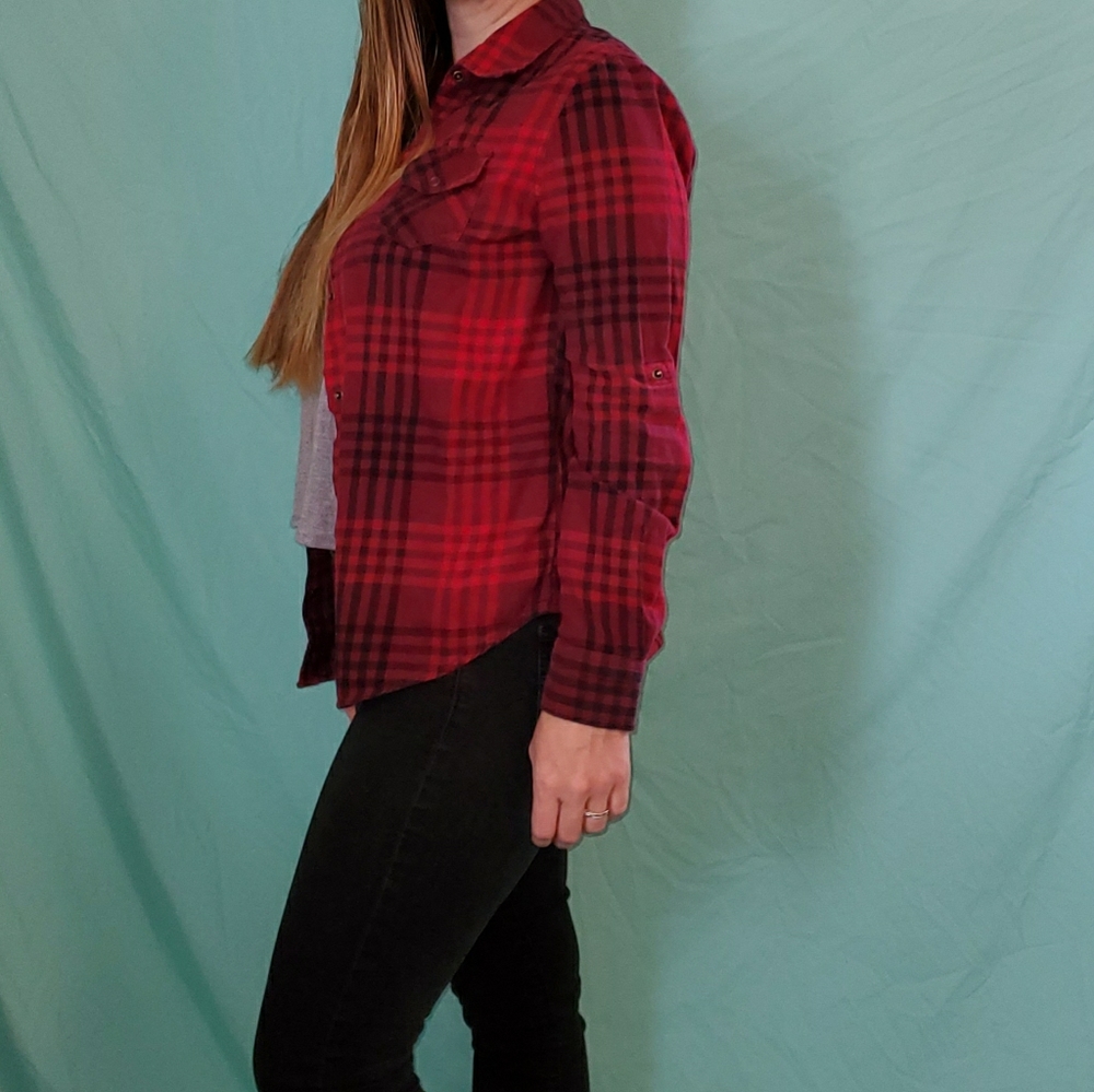 Red and black outfit